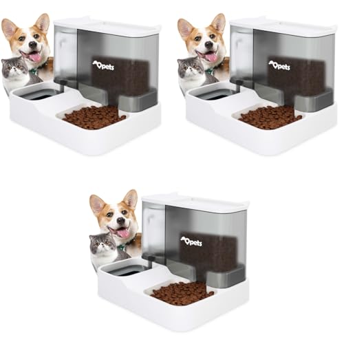 Qpets® Polypropylene 2 in 1 Automatic Food Feeder and Water Dispenser 3L Cat Food 1L Auto Dog for Pets Puppy Kittens 23 X 25 X 23 Cm 3 PCS Qpets® Polypropylene 2 in 1 Automatic Food Feeder and Water Dispenser 3L Cat Food 1L Auto Dog for Pets Puppy Kittens 23 X 25 X 23 Cm 3 PCS